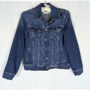 Old Navy Jean Jacket S Women's Blue Medium Wash Long Sleeve Button Down Casual